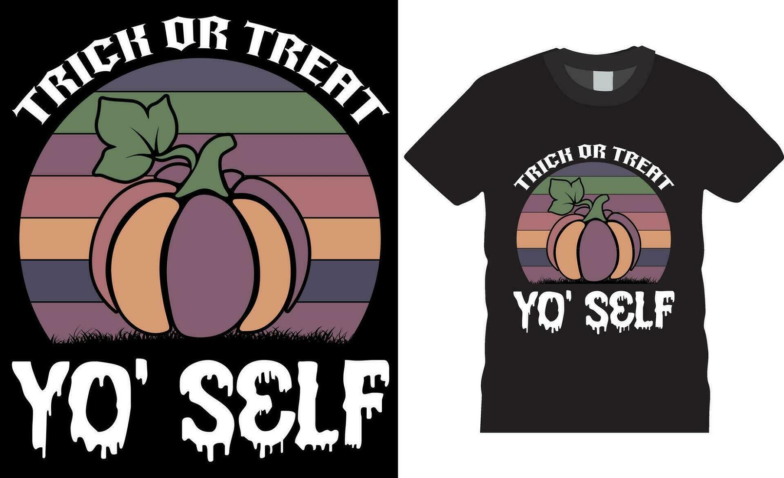 truc of traktatie yo' zelf halloween t-shirt ontwerp vector sjabloon