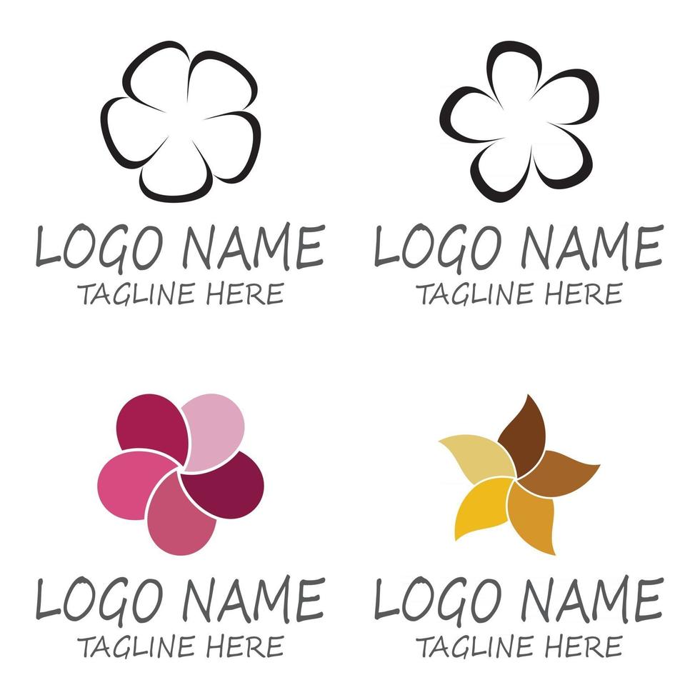 schoonheid plumeria pictogram bloemen ontwerp illustratie sjabloon vector