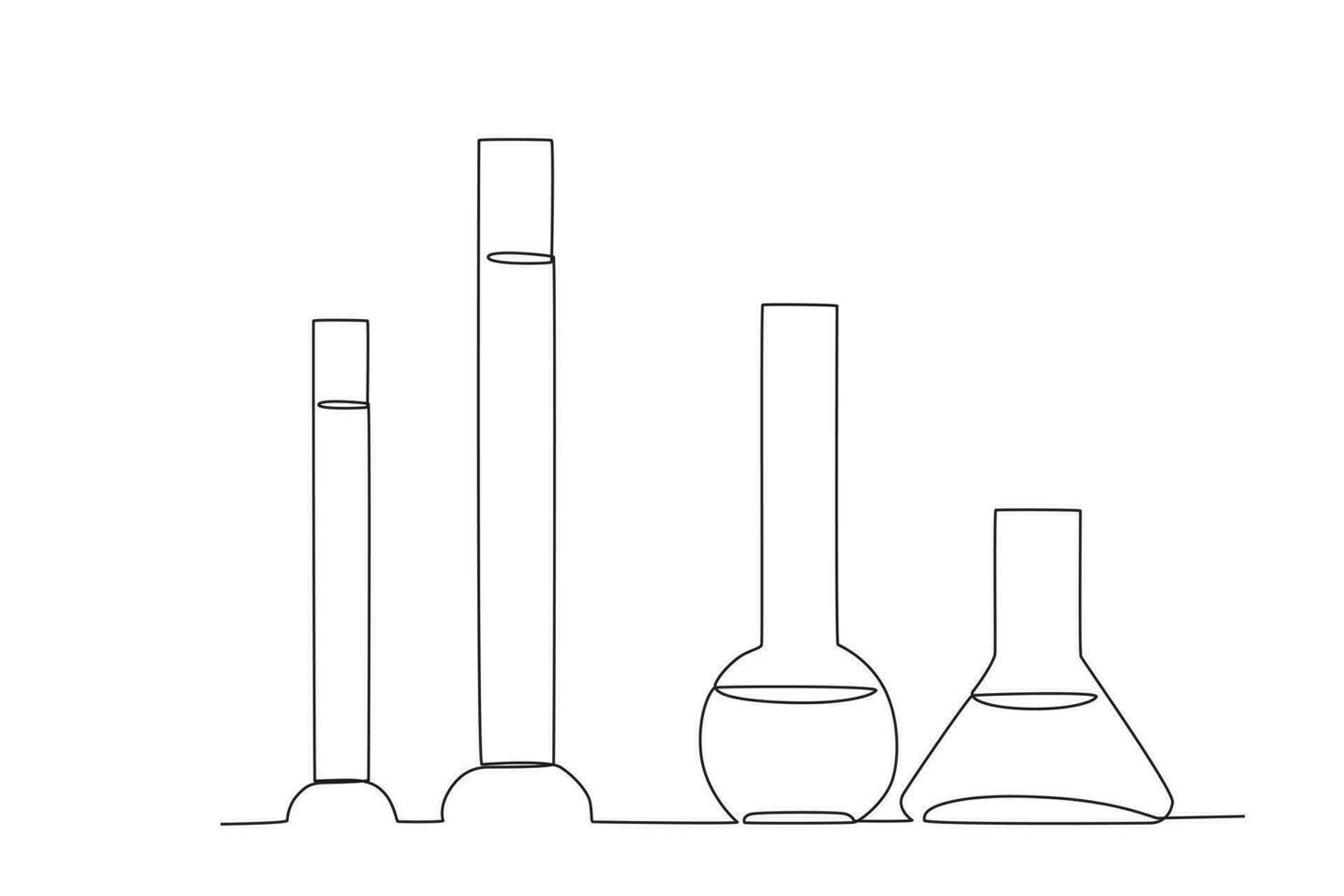 meten cilinders, erlenmeyer, en volumetrisch fles vector