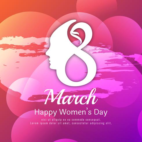 Abstract Happy Women&#39;s Day kleurrijke aquarel achtergrondontwerp vector