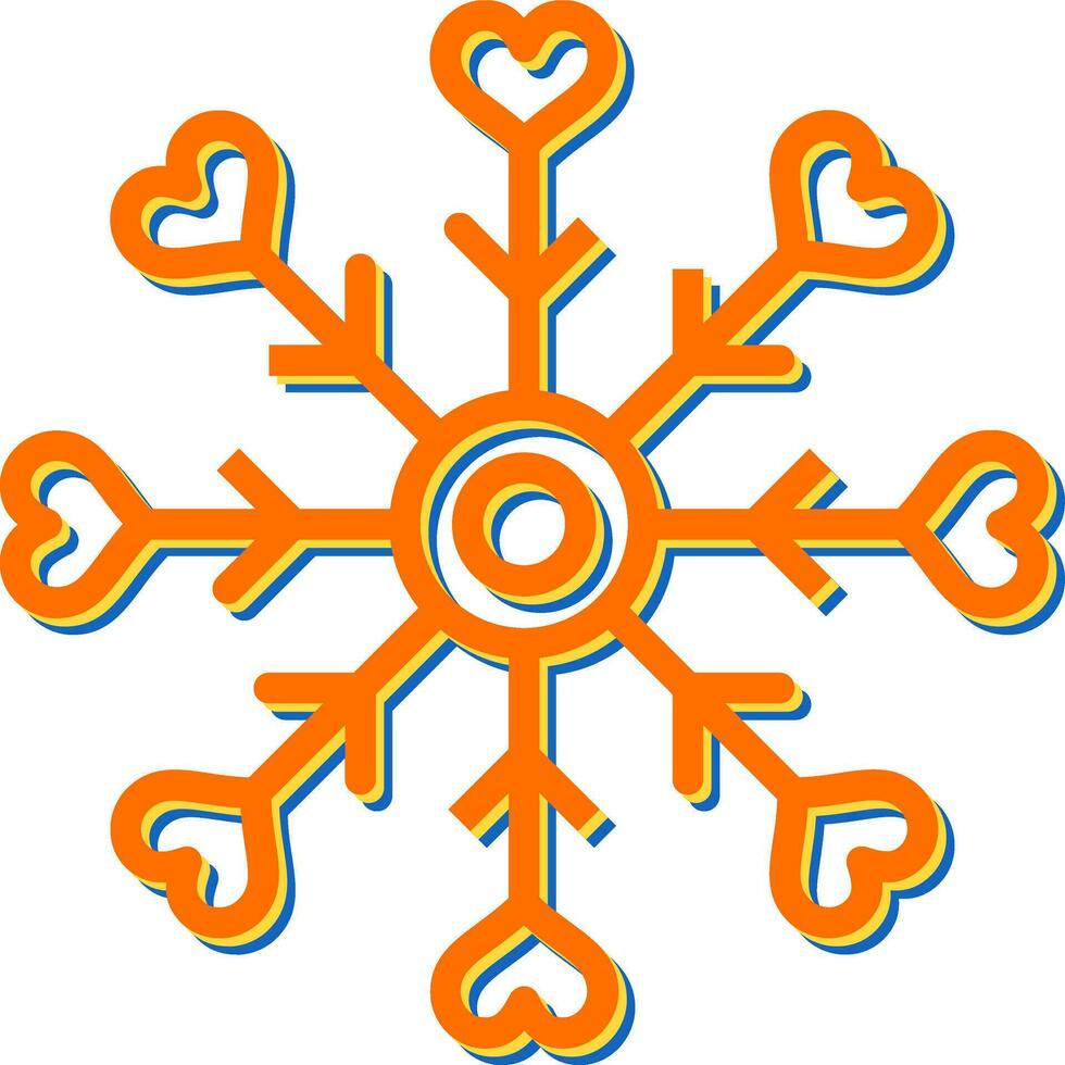 liefde sneeuwvlok vector icoon