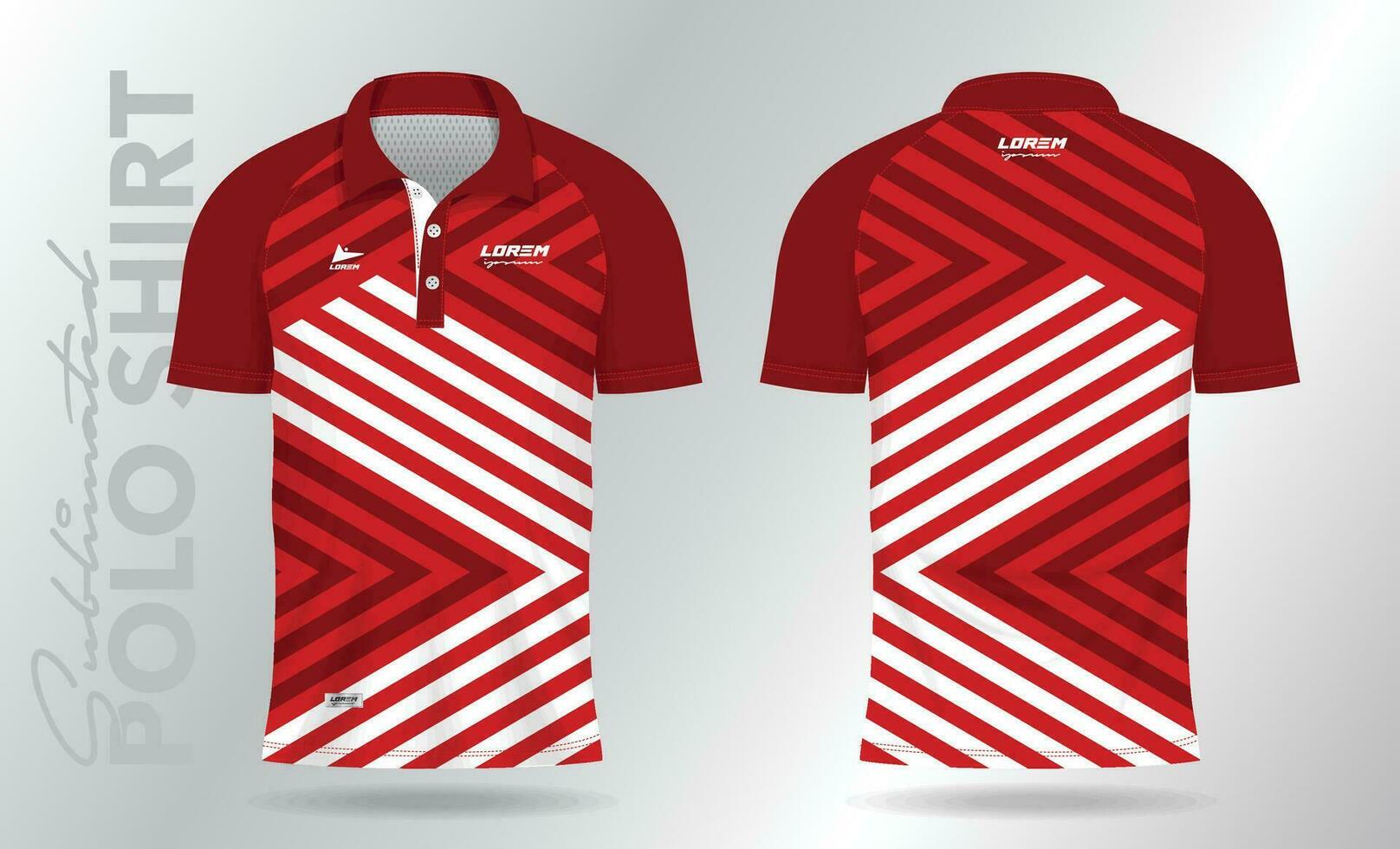 rood polo mockup overhemd sjabloon ontwerp uniform voor sport Jersey vector