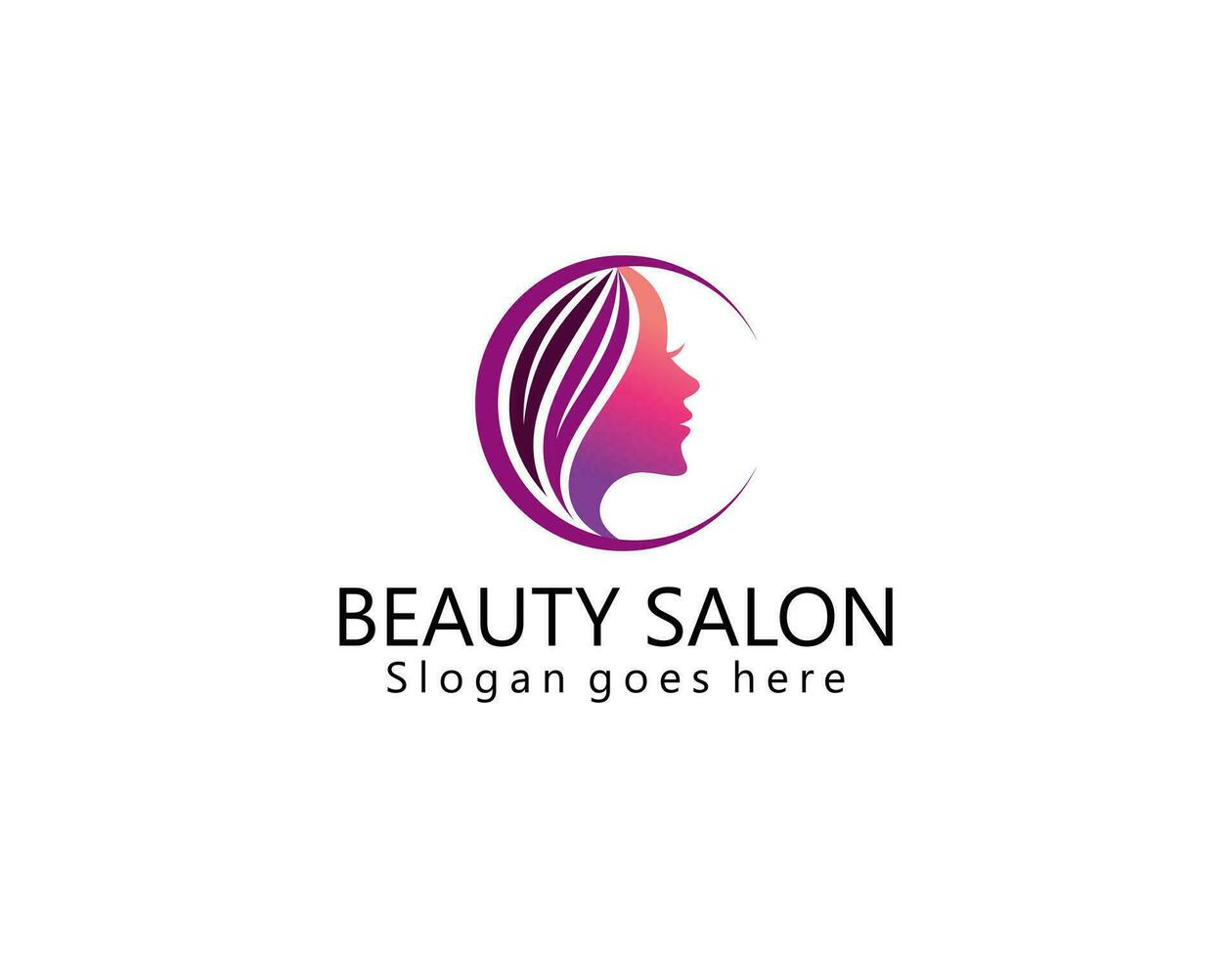 mooi vrouw vector logo sjabloon voor haar- of schoonheid salon, kunstmatig procedures, spa centrum.