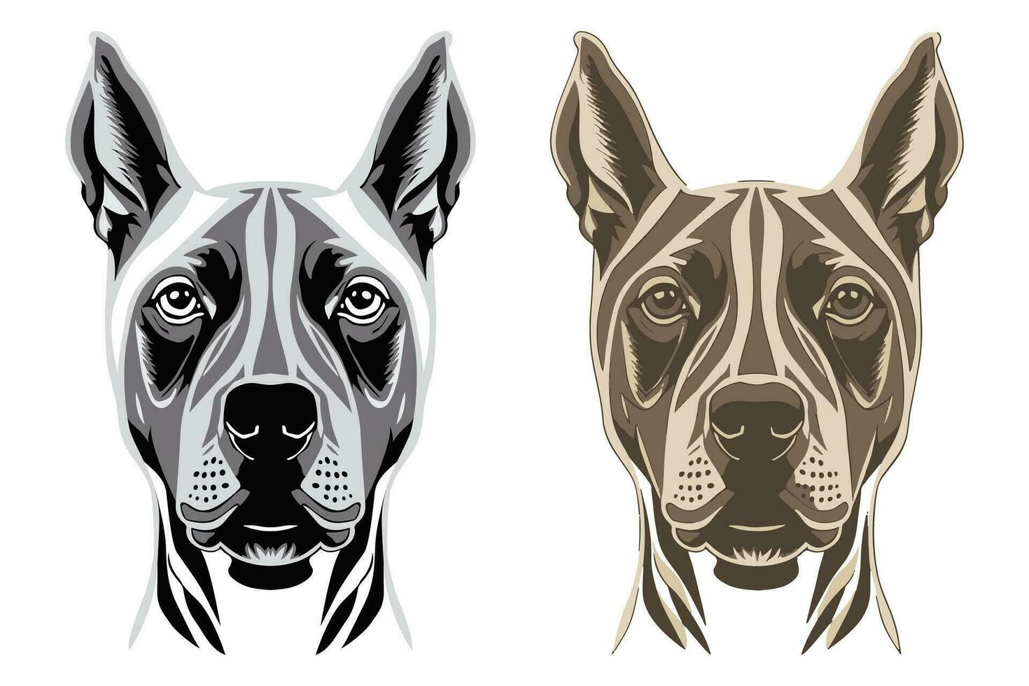 doberman hoofd, silhouet illustratie kunst ontwerp vector