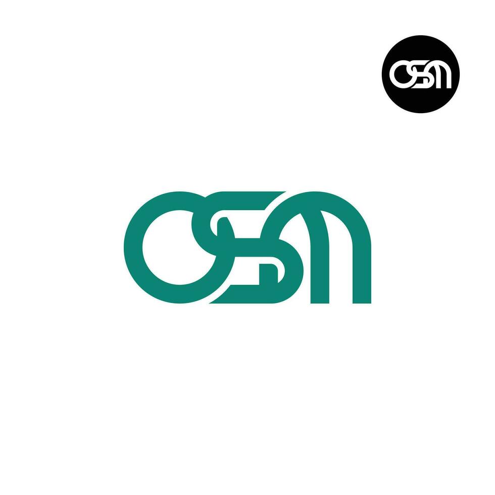 brief osm monogram logo ontwerp vector