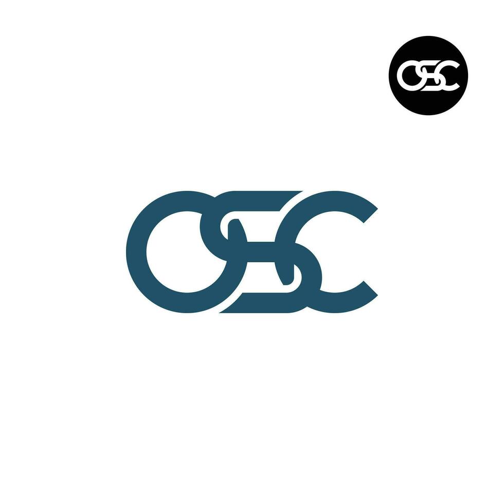 brief osc monogram logo ontwerp vector