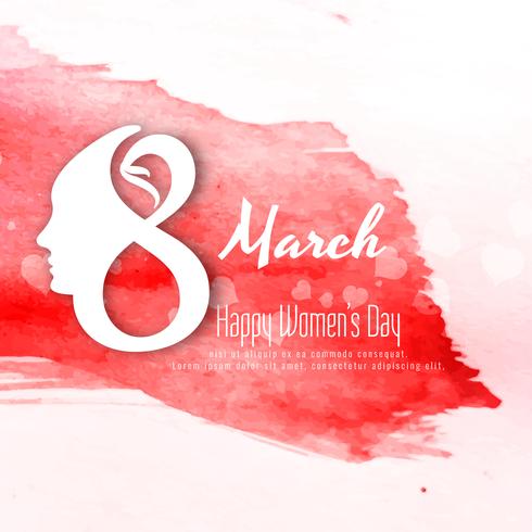 Abstract Happy Women&#39;s Day kleurrijke aquarel achtergrondontwerp vector