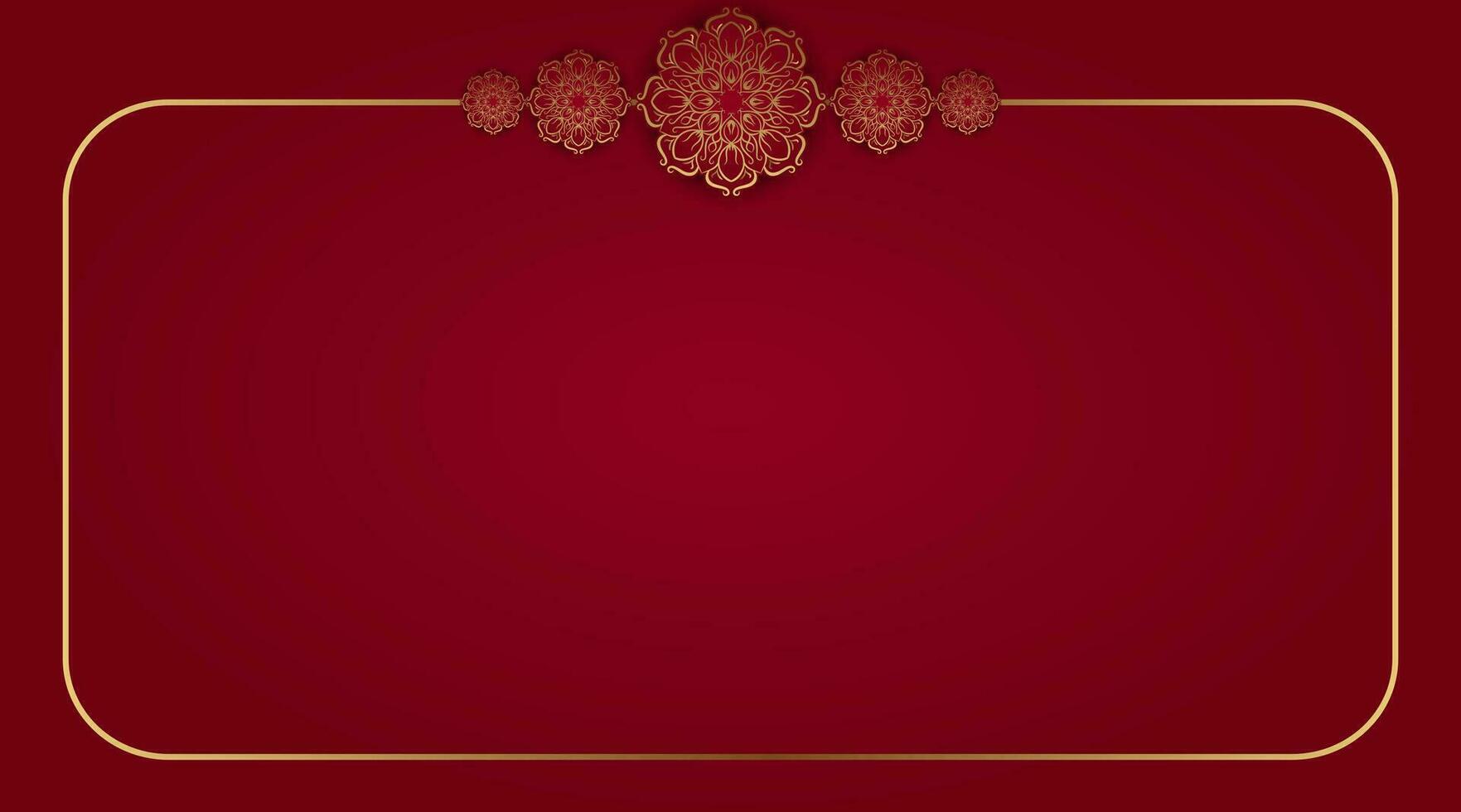 rood achtergrond met sier- mandala vector