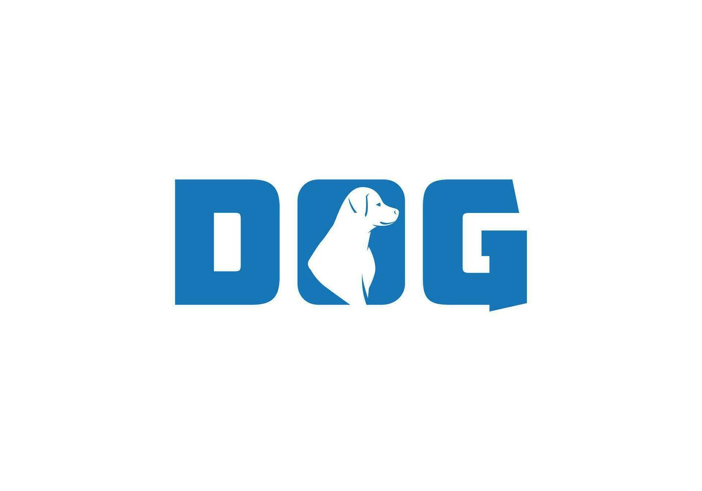 creatief hond en tekst toegevoegd dier logo icoon ontwerp vector