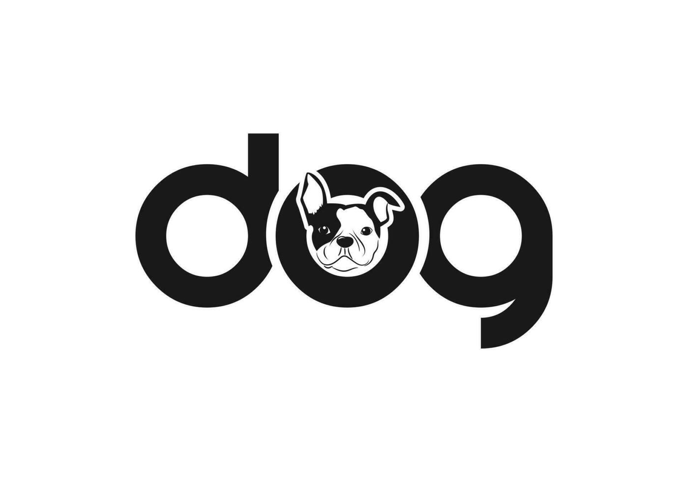 creatief hond en tekst toegevoegd dier logo icoon ontwerp vector