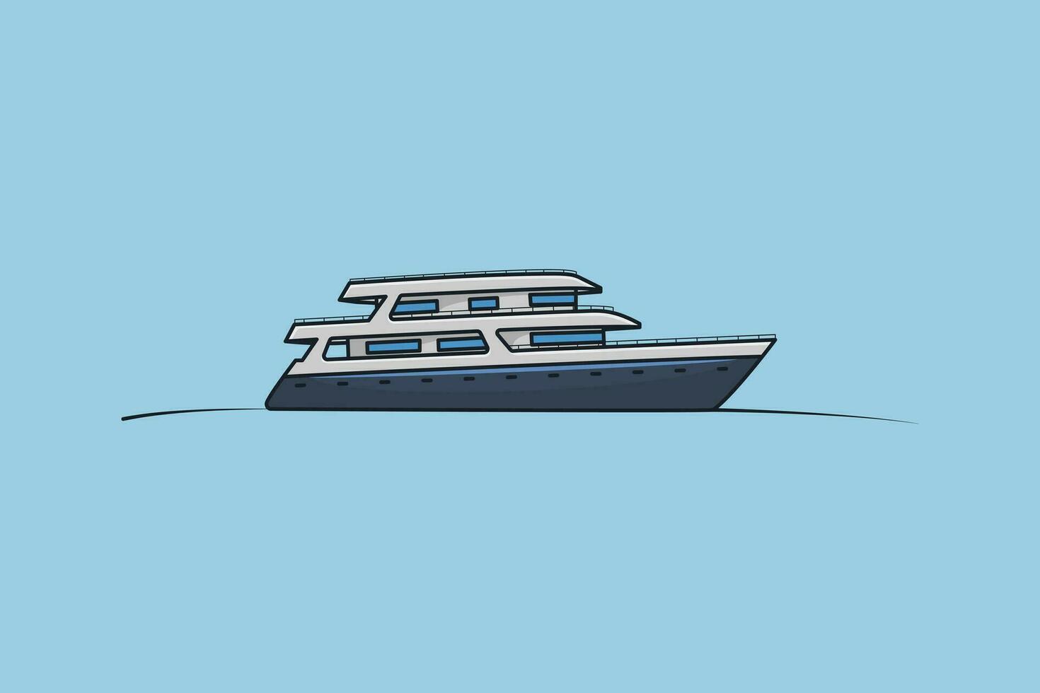 luxe schip reis vervoer vaartuig vector illustratie. zee vervoer voorwerpen icoon concept. oceaan vervoer schip jacht voor op reis vector ontwerp.