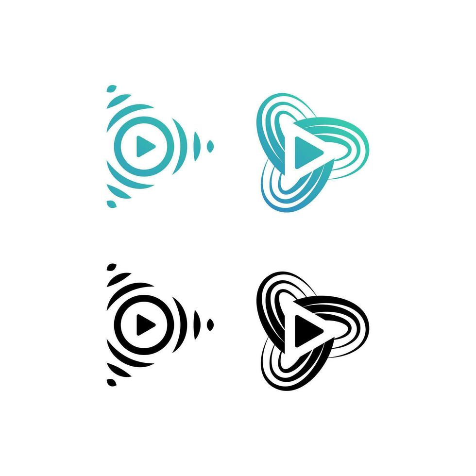 een reeks van video logo's. vector