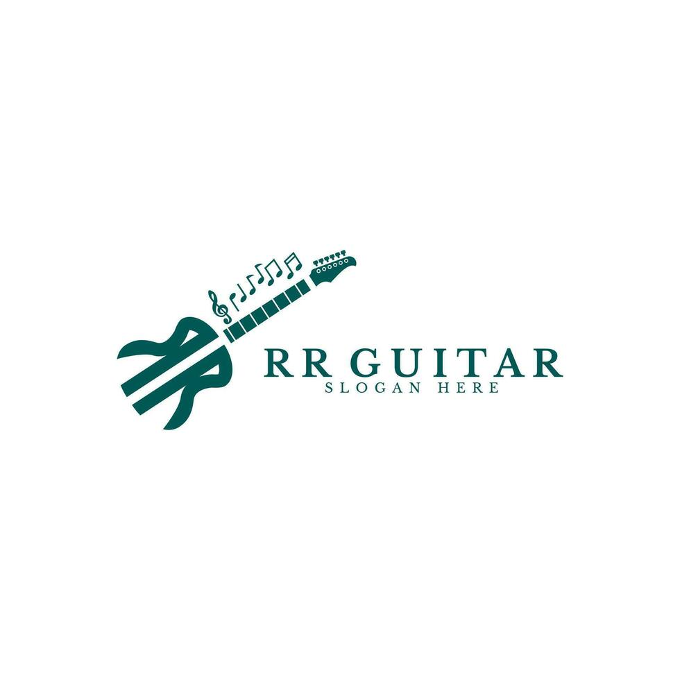 rr brief gitaar logo, creatief en gemakkelijk vector