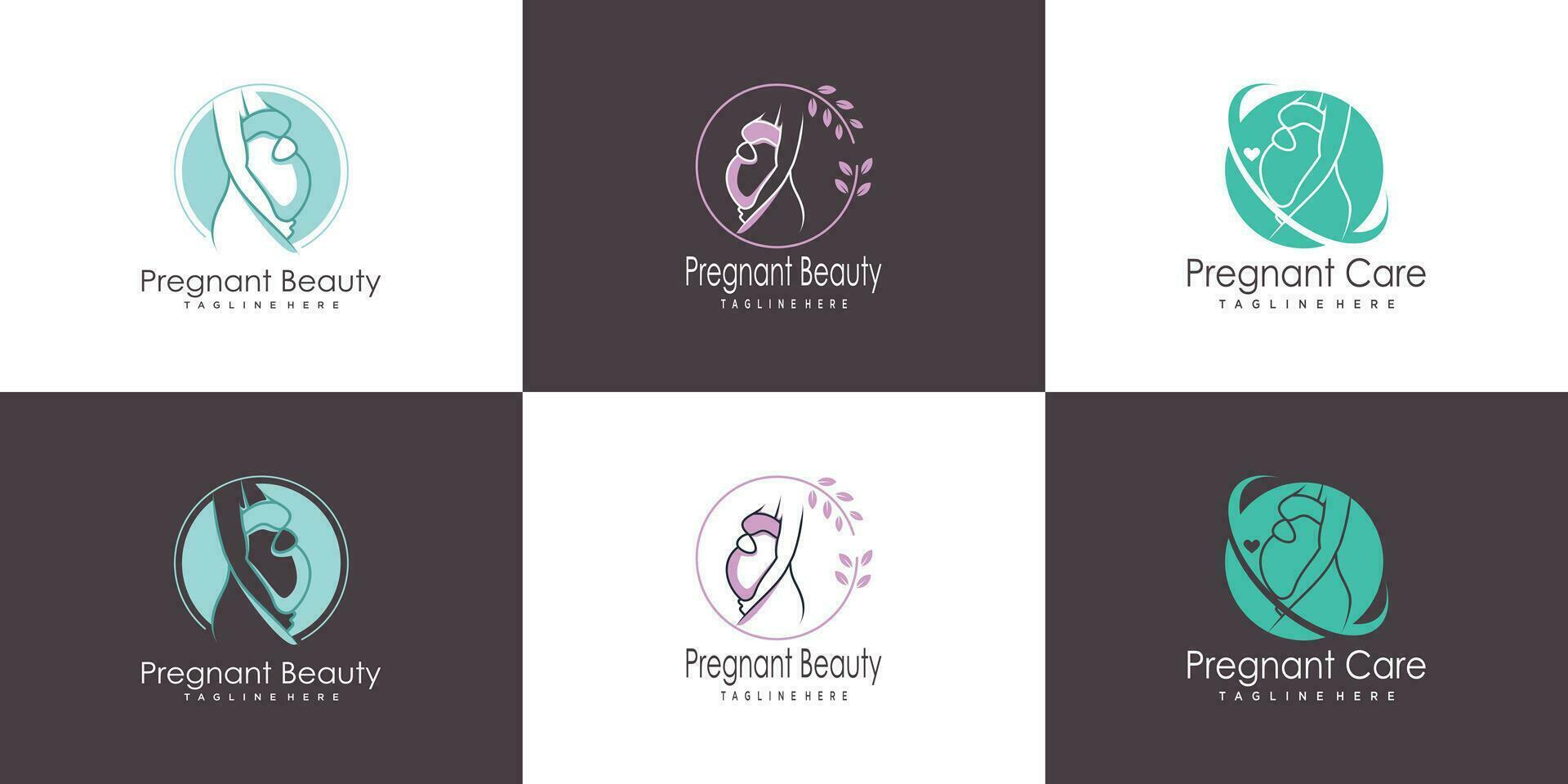zwanger logo ontwerp verzameling met modern uniek stijl concept premie vector