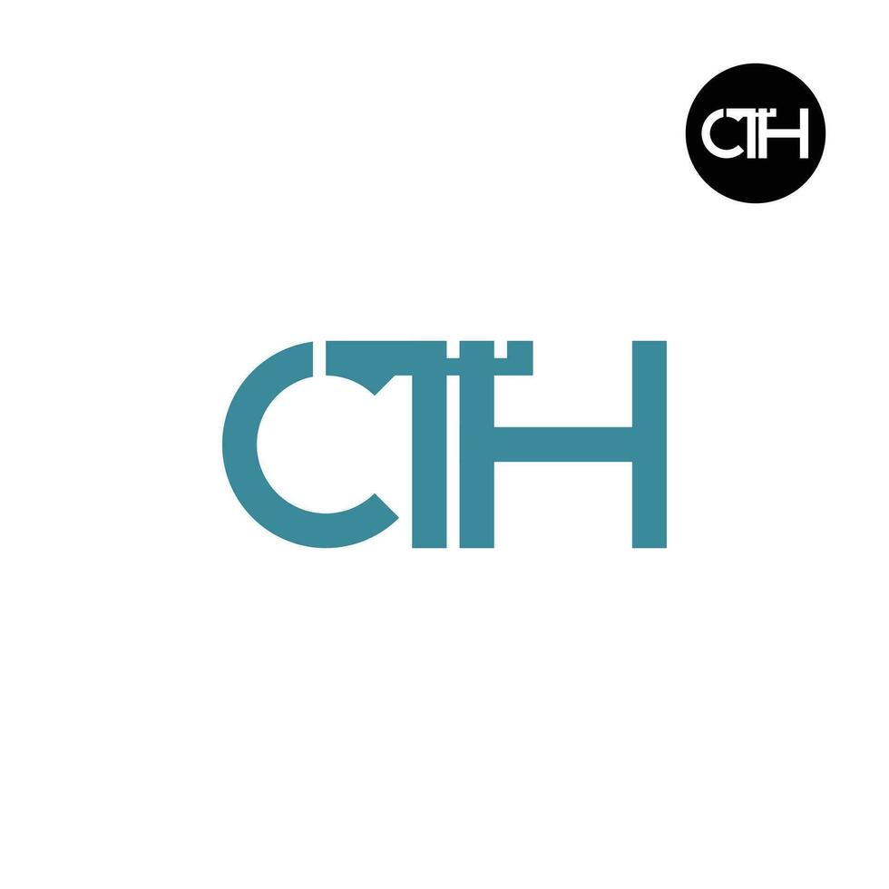 brief cth monogram logo ontwerp vector