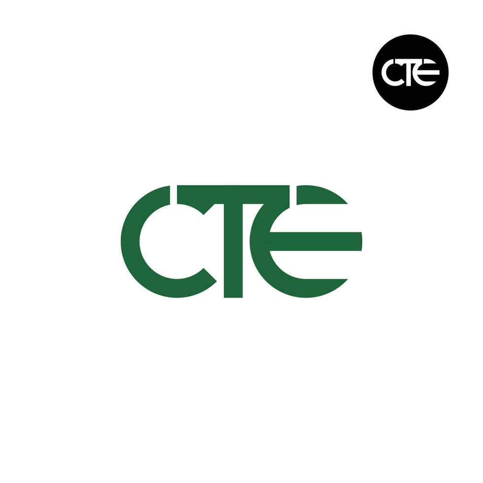 brief cte monogram logo ontwerp vector