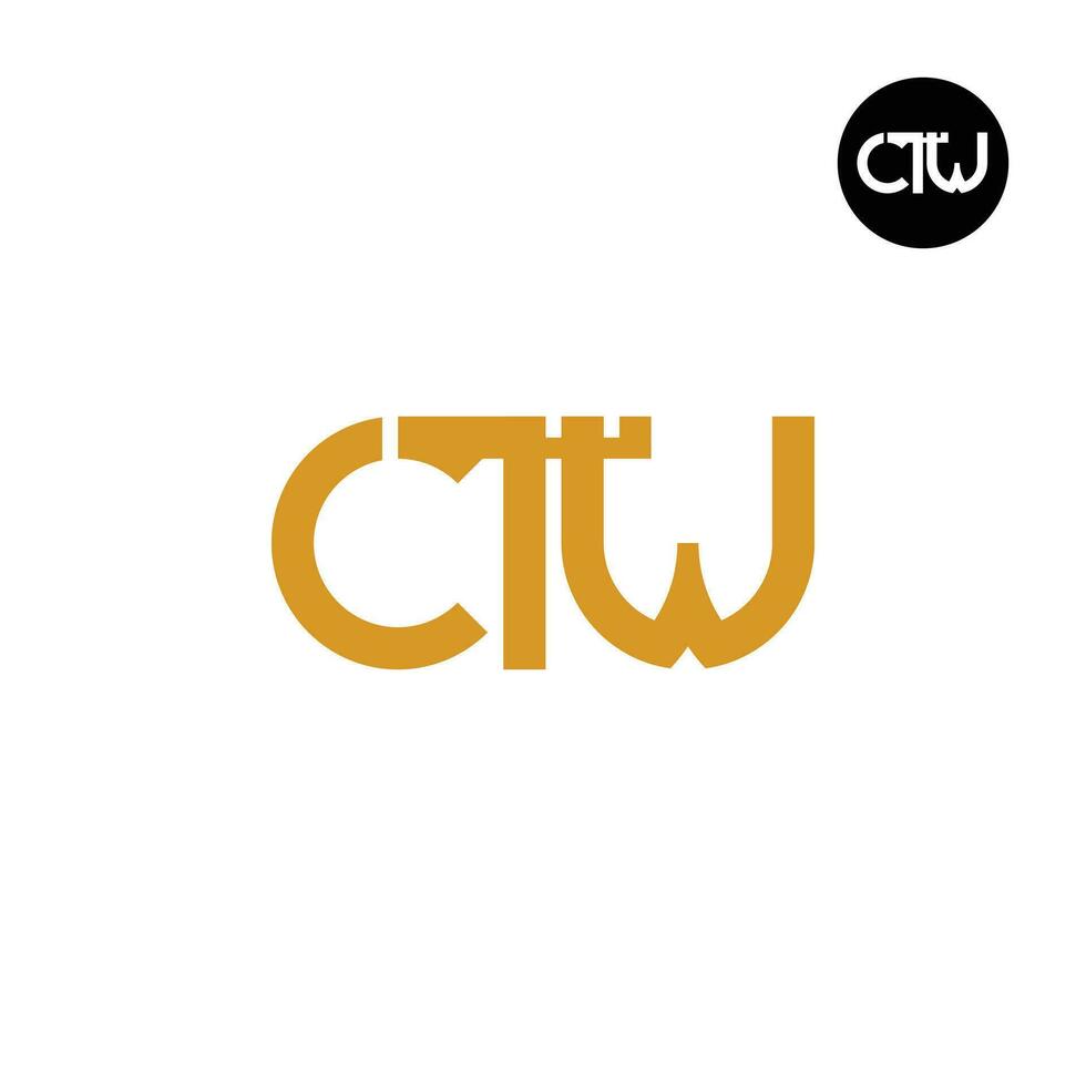 brief ctw monogram logo ontwerp vector