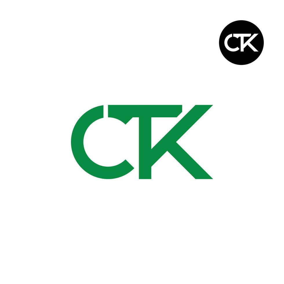 brief ctk monogram logo ontwerp vector