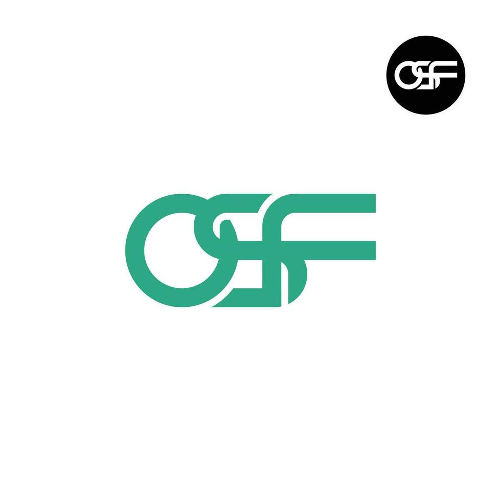 brief osf monogram logo ontwerp vector