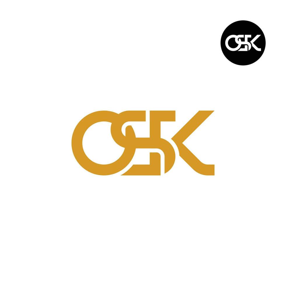 brief osk monogram logo ontwerp vector