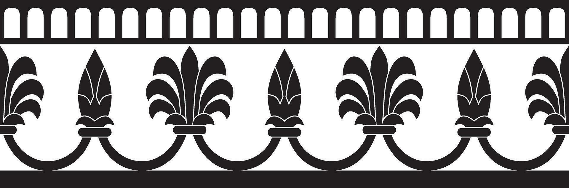 vector eindeloos zwart monochroom nationaal Perzisch ornament. naadloos kader, grens etnisch patroon van Iraans beschaving
