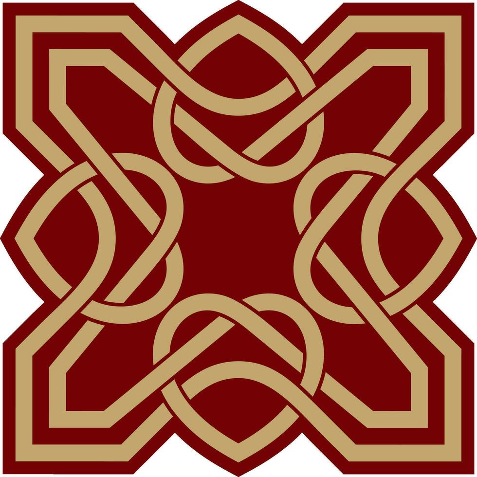 vector goud en rood keltisch knoop. ornament van oude Europese volkeren. de teken en symbool van de Iers, Schotten, Britten, frank.