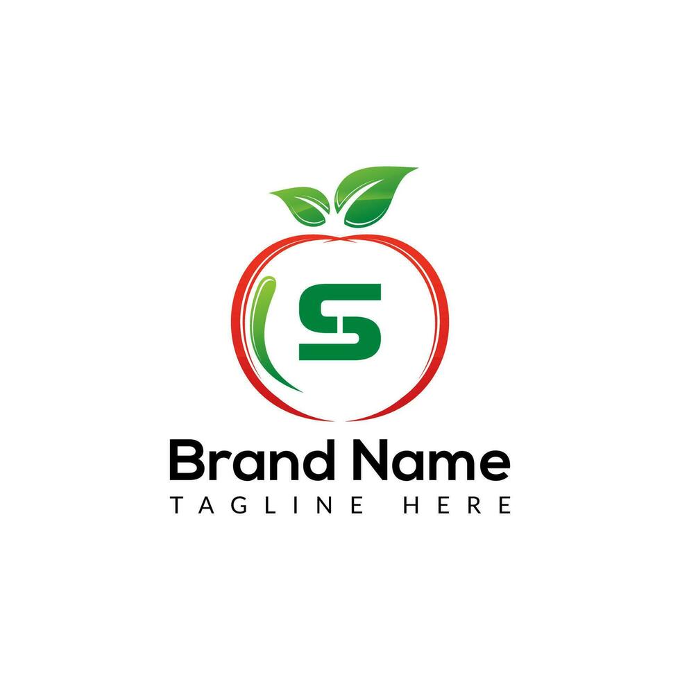 appel logo Aan brief s teken. appel icoon met logotype concept vector