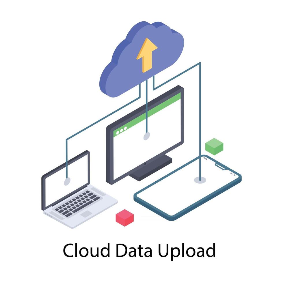 uploaden van cloudgegevens vector