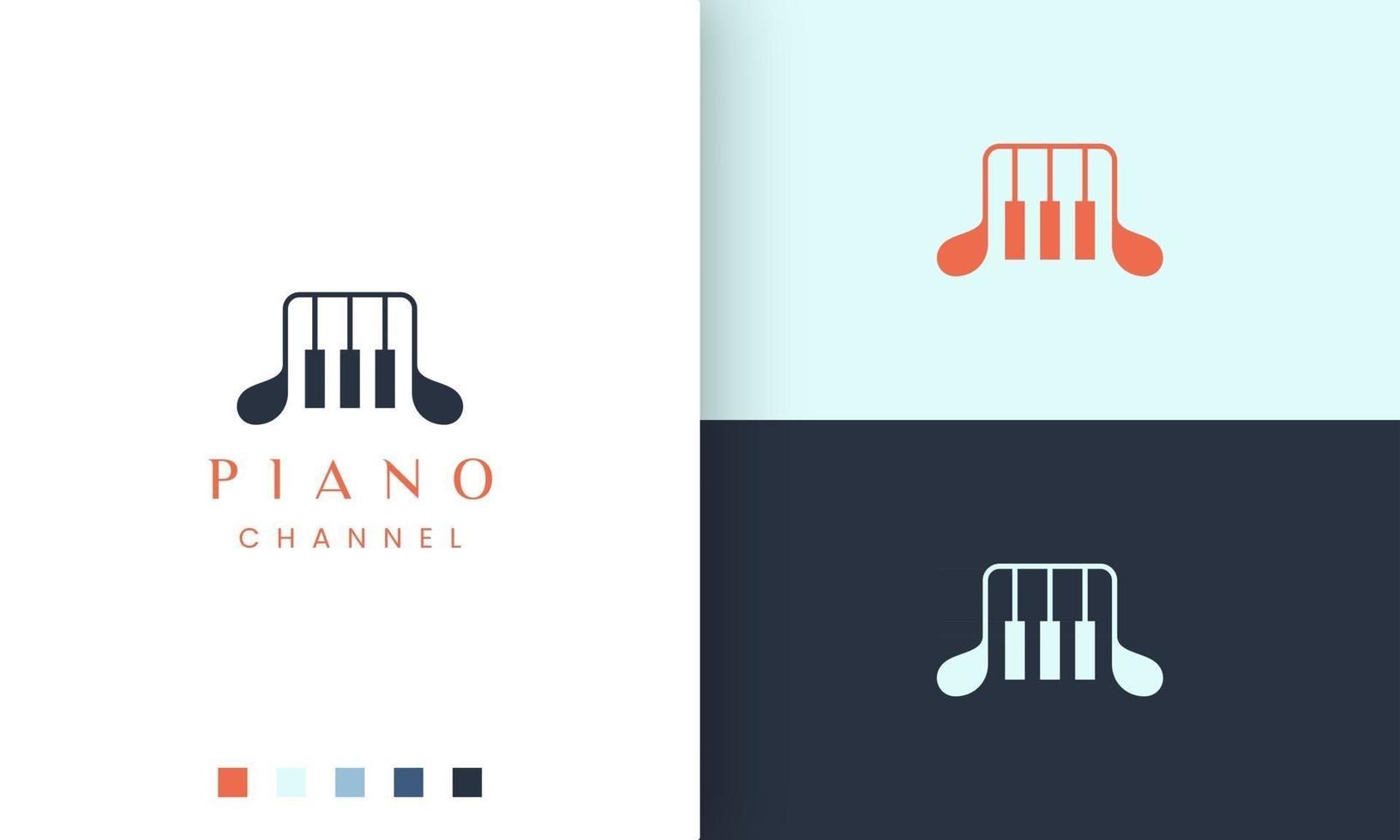 eenvoudig en modern pianologo of -pictogram vector