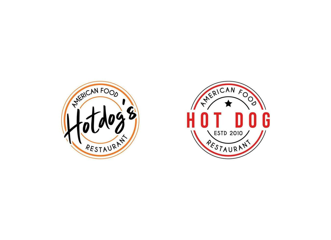 heet hond logo insigne met retro ontwerp stijl. heet hond embleem logo ontwerp. vector