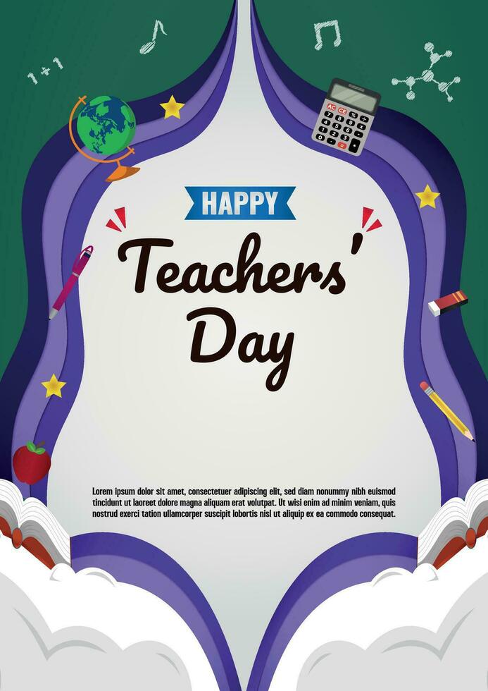 poster sjabloon gelukkig leraren' dag achtergrond vector