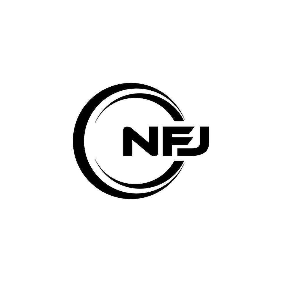 nfj logo ontwerp, inspiratie voor een uniek identiteit. modern elegantie en creatief ontwerp. watermerk uw succes met de opvallend deze logo. vector