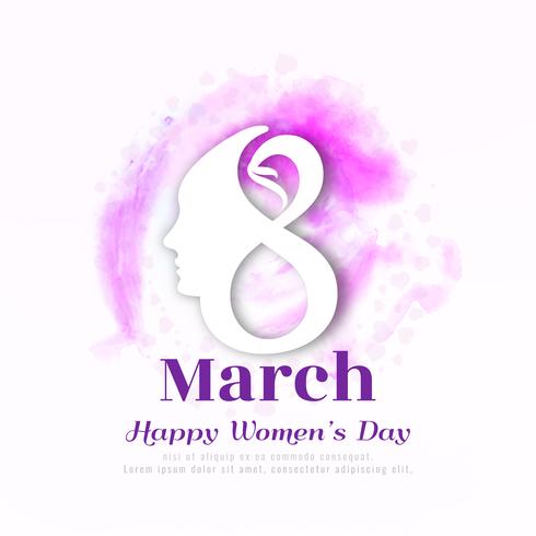 Abstract Happy Women&#39;s Day roze aquarel achtergrondontwerp vector