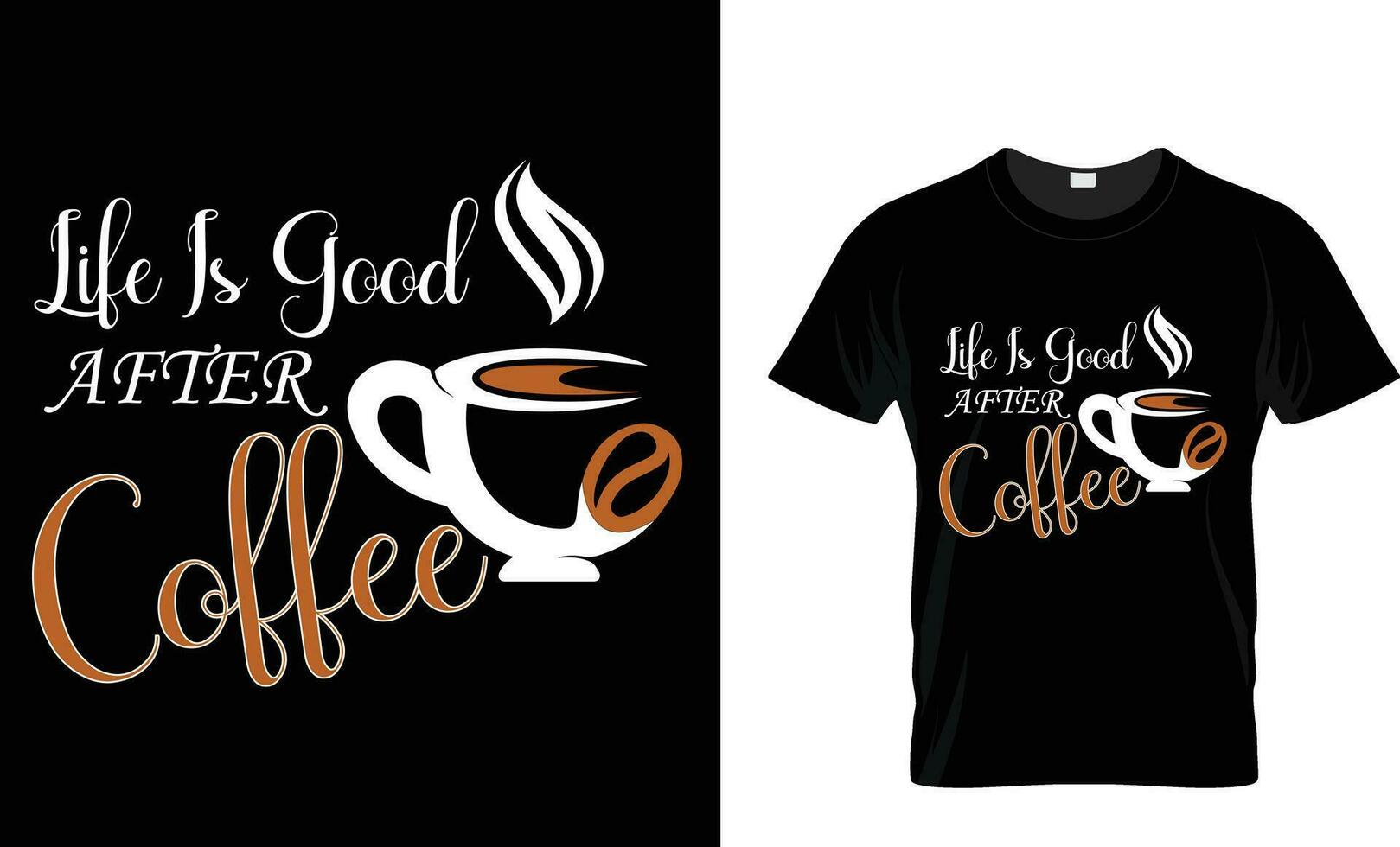 koffie belettering vector illustratie, grappig uitdrukking met typografie voor t-shirt, poster, sticker, kaart en mok.