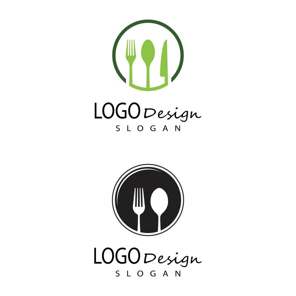 lepel en vork logo sjabloon illustratie vector