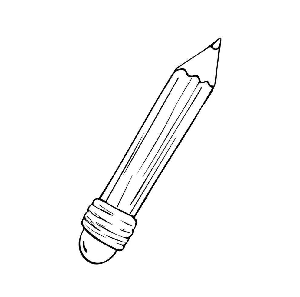 vector tekening pen. single geïsoleerd voorwerp. schrijfbehoeften icoon set. mooi zo voor leerling, school, bedrijf concept