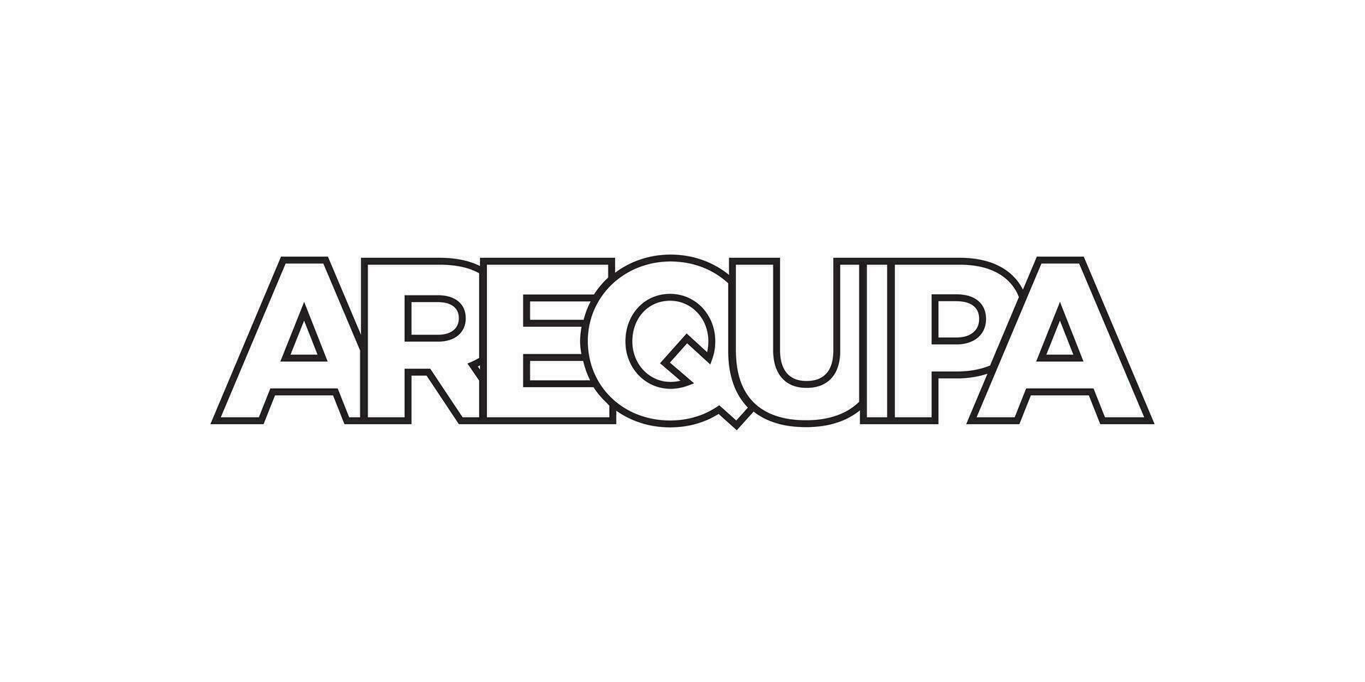 Arequipa in de Peru embleem. de ontwerp Kenmerken een meetkundig stijl, vector illustratie met stoutmoedig typografie in een modern lettertype. de grafisch leuze belettering.
