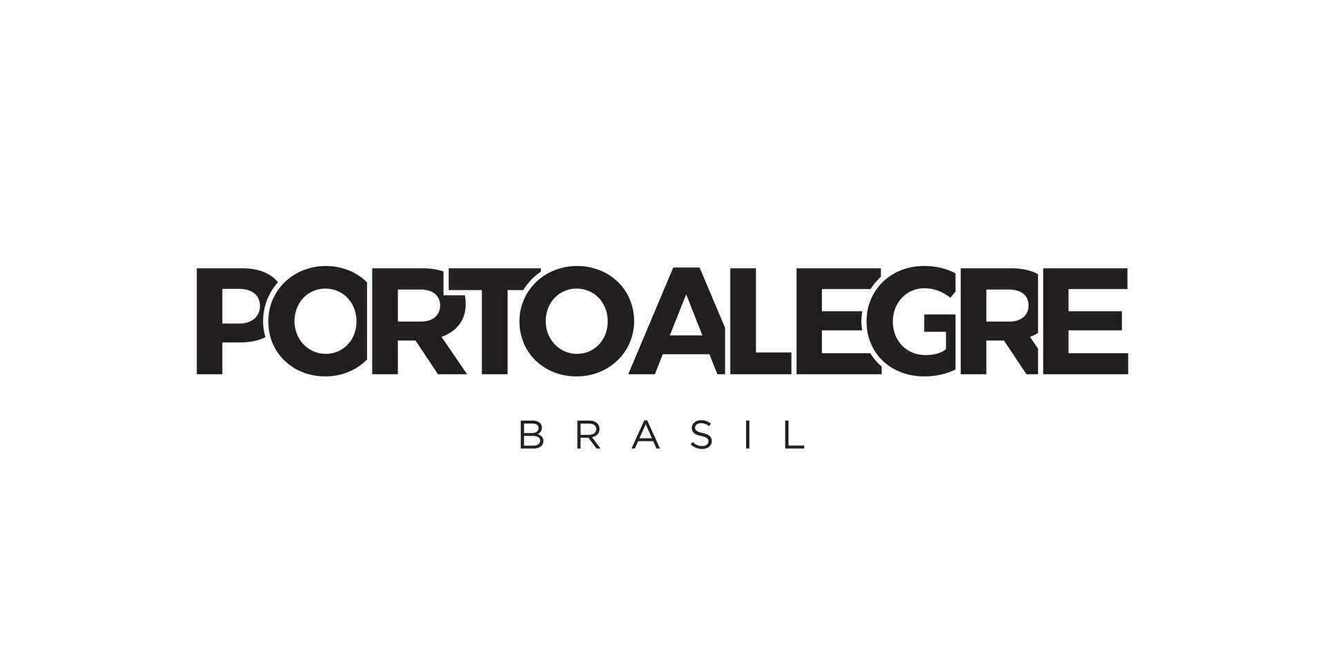 porto Alegre in de Brasil embleem. de ontwerp Kenmerken een meetkundig stijl, vector illustratie met stoutmoedig typografie in een modern lettertype. de grafisch leuze belettering.