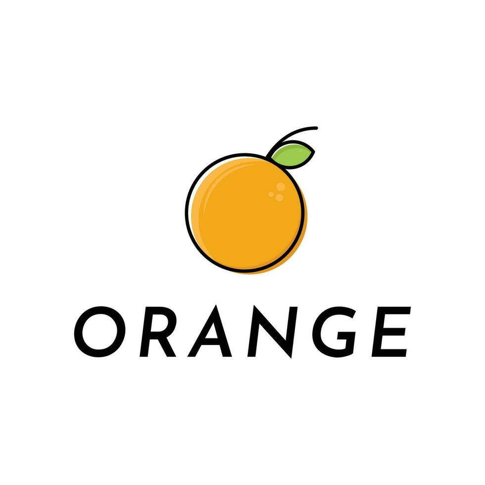fruit oranje vers lijnen kunst kleurrijk logo ontwerp vector symbool icoon illustratie