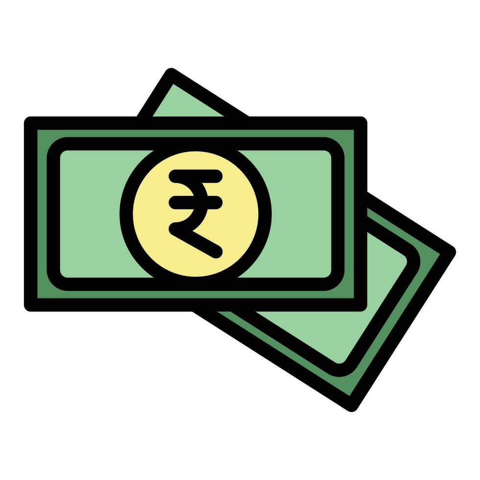 kolkata contant geld icoon vector vlak