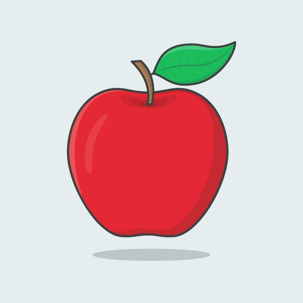 appel fruit tekenfilm vector illustratie. vers appel fruit vlak icoon schets