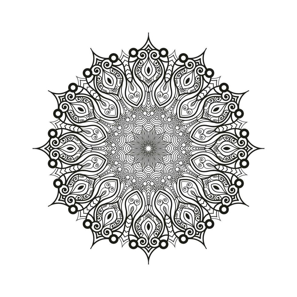 decoratief mandala en patroon voor mehndi, bruiloft, tatoeëren, Islam, Indisch, Arabisch. schets mandala's kleur boek bladzijde. vector