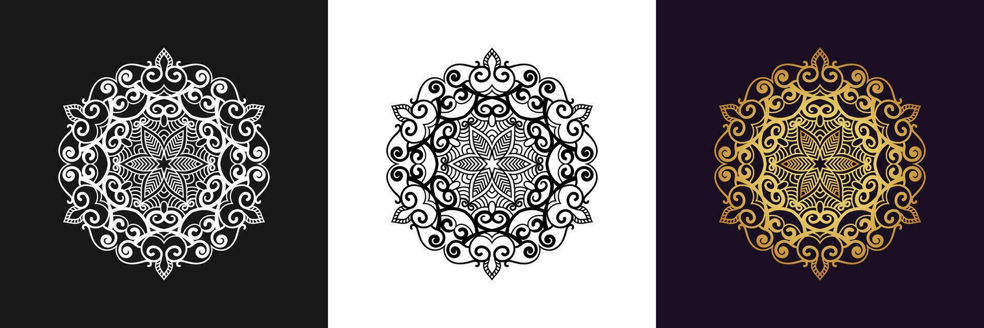 decoratief mandala en patroon voor mehndi, bruiloft, tatoeëren, Islam, Indisch, Arabisch. schets mandala's kleur boek bladzijde. vector