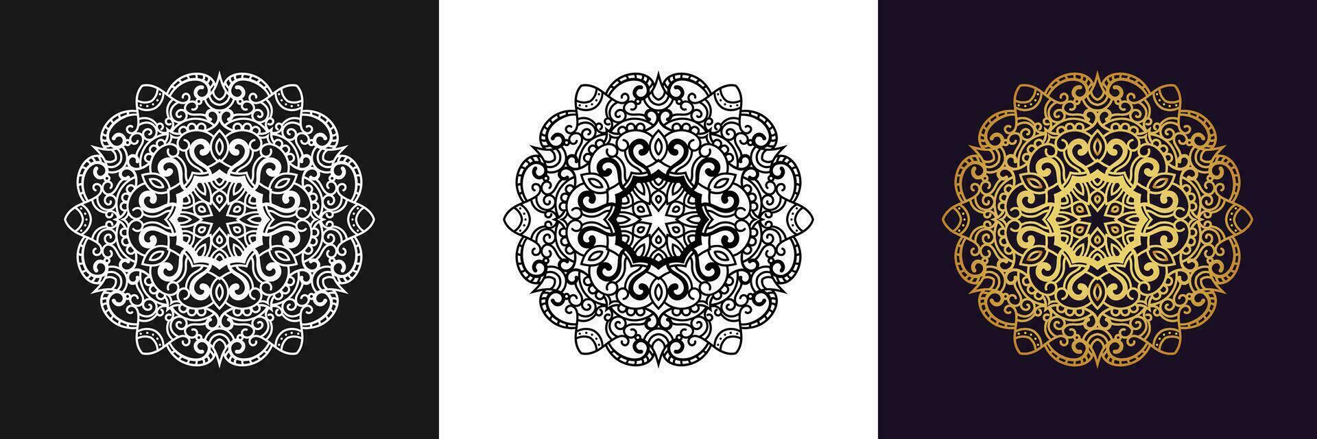 decoratief mandala en patroon voor mehndi, bruiloft, tatoeëren, Islam, Indisch, Arabisch. schets mandala's kleur boek bladzijde. vector