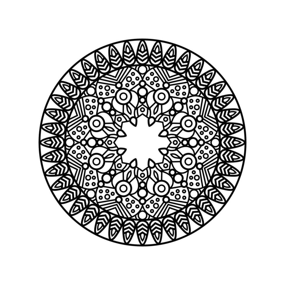 decoratief mandala en patroon voor mehndi, bruiloft, tatoeëren, Islam, Indisch, Arabisch. schets mandala's kleur boek bladzijde. vector