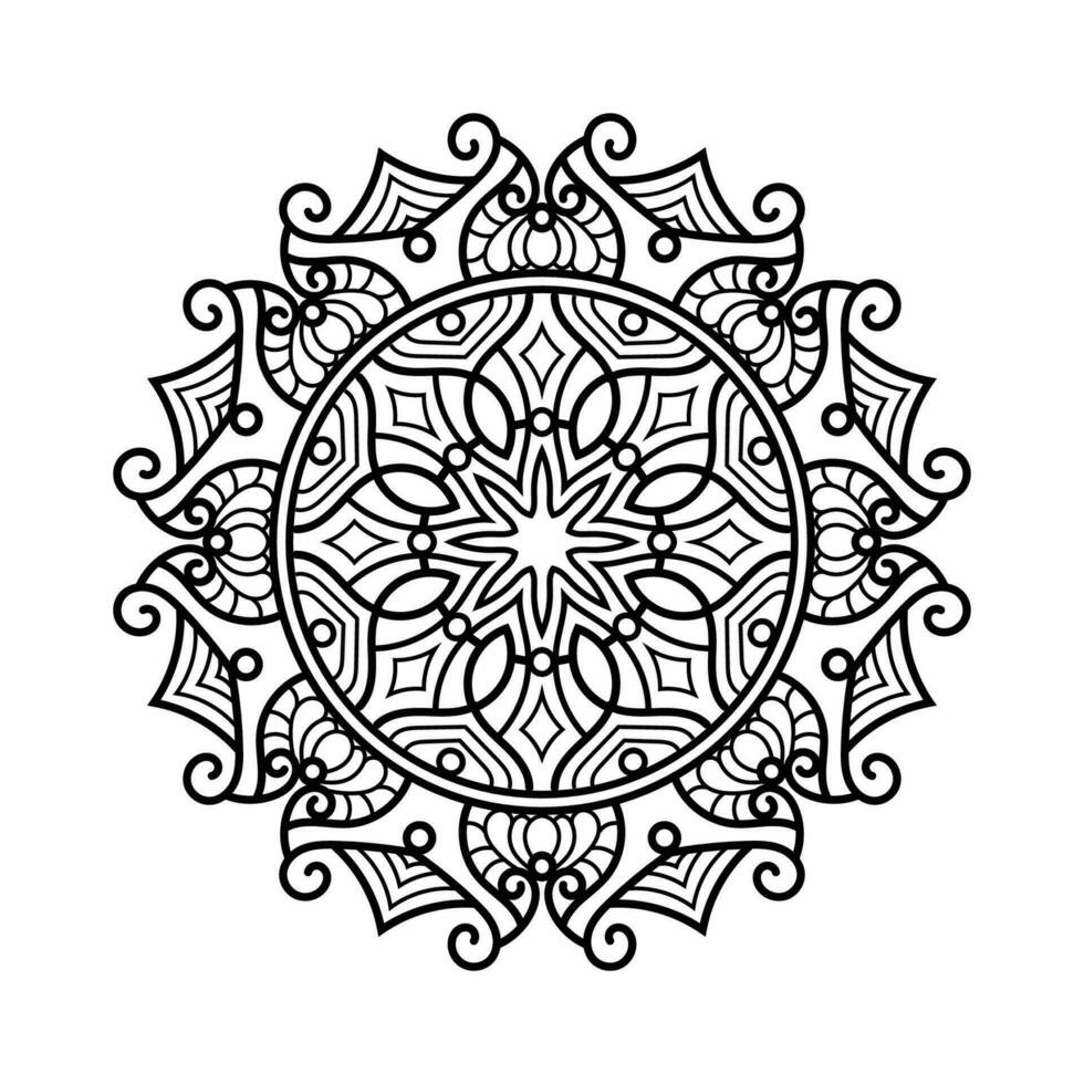 decoratief mandala en patroon voor mehndi, bruiloft, tatoeëren, Islam, Indisch, Arabisch. schets mandala's kleur boek bladzijde. vector