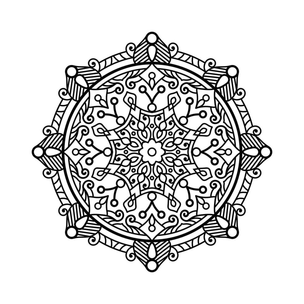 decoratief mandala en patroon voor mehndi, bruiloft, tatoeëren, Islam, Indisch, Arabisch. schets mandala's kleur boek bladzijde. vector