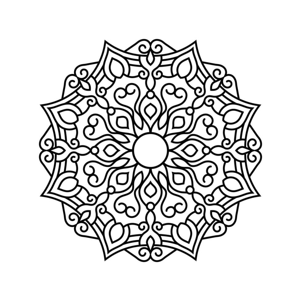 decoratief mandala en patroon voor mehndi, bruiloft, tatoeëren, Islam, Indisch, Arabisch. schets mandala's kleur boek bladzijde. vector