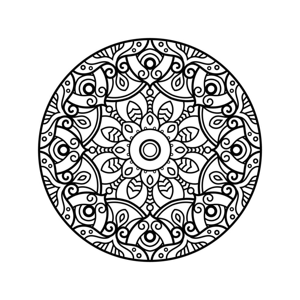 decoratief mandala en patroon voor mehndi, bruiloft, tatoeëren, Islam, Indisch, Arabisch. schets mandala's kleur boek bladzijde. vector