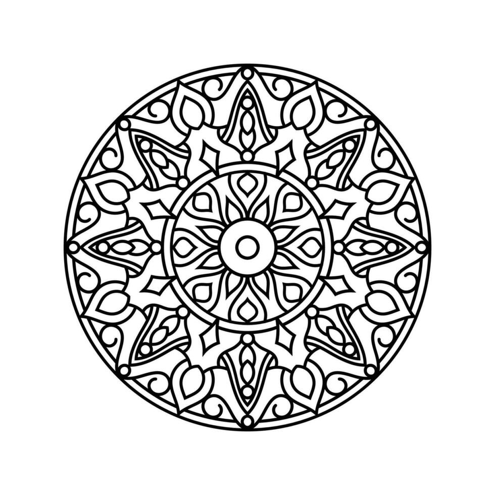 decoratief mandala en patroon voor mehndi, bruiloft, tatoeëren, Islam, Indisch, Arabisch. schets mandala's kleur boek bladzijde. vector